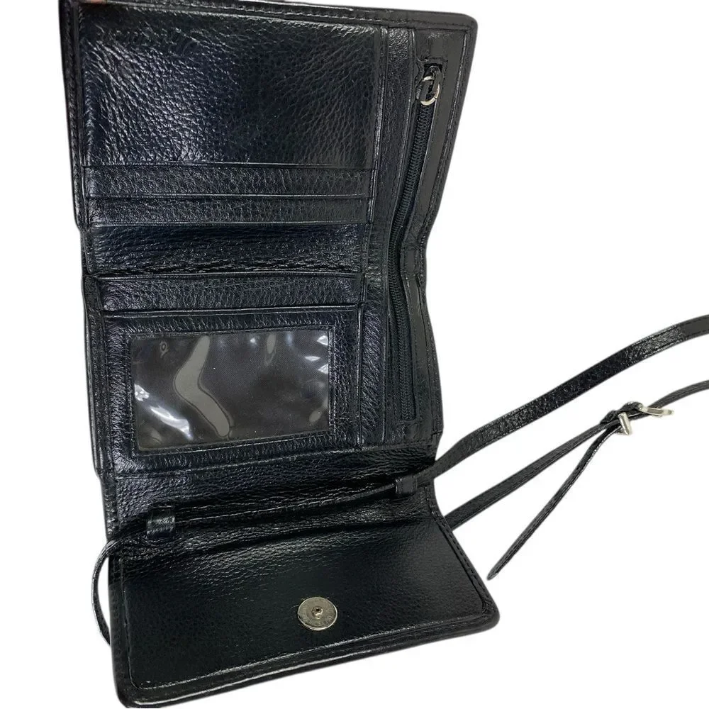 Brighton Cross body Wallet Black leather